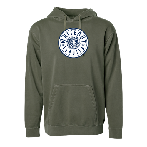 White Out Tequila French Terry Hoodie - Agave Grove Olive