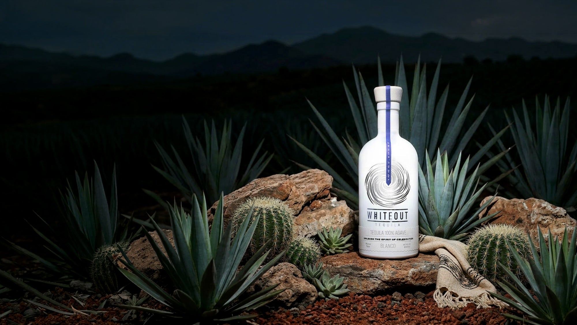 Whiteout Tequila Blanco in Jalisco landscape